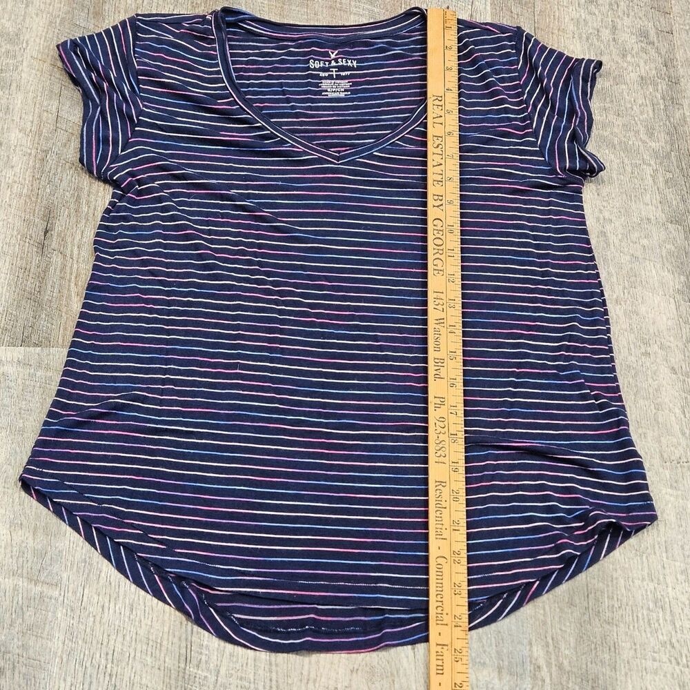American Eagle Soft & Sexy Women's Short Sleeve V-Neck Casual Shirt Size S/P/CH - Picture 7 of 8
